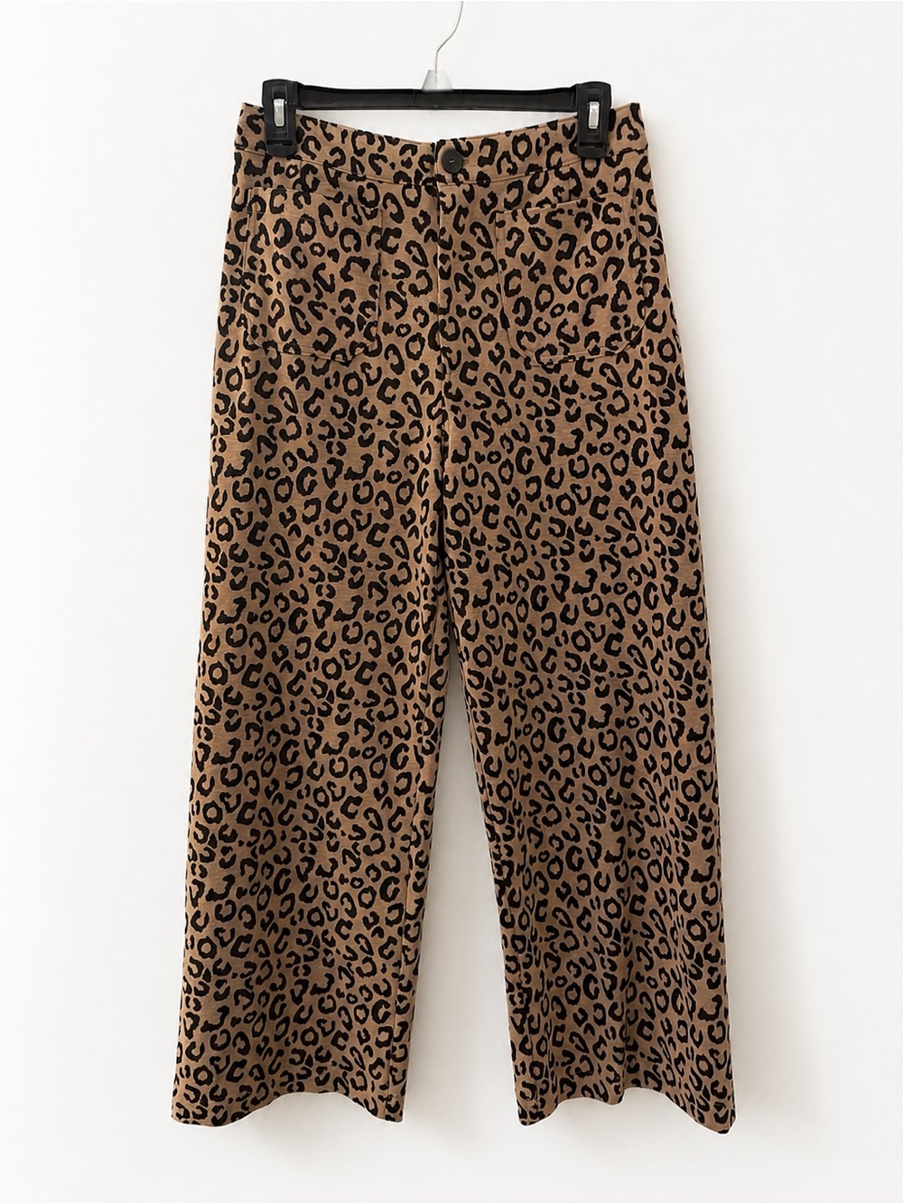 Hudson Gray Wide Leg Leopard Print Knit Pants